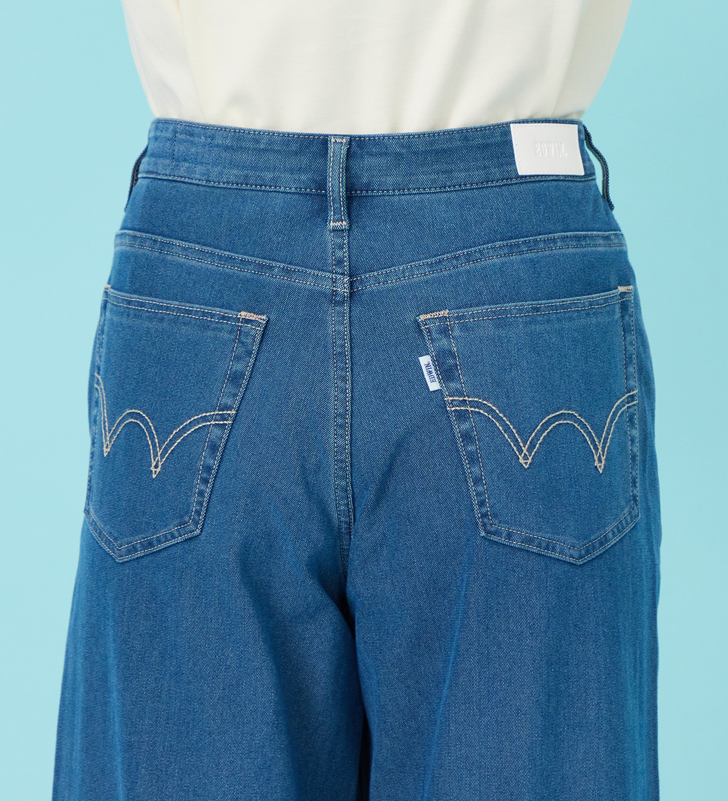 EDWIN(エドウイン)のCOOL サマーニット ワイドデニムパンツ【涼】【アウトレット店舗・WEB限定商品】|パンツ/デニム / ジーンズパンツ/レディース|淡色ブルー