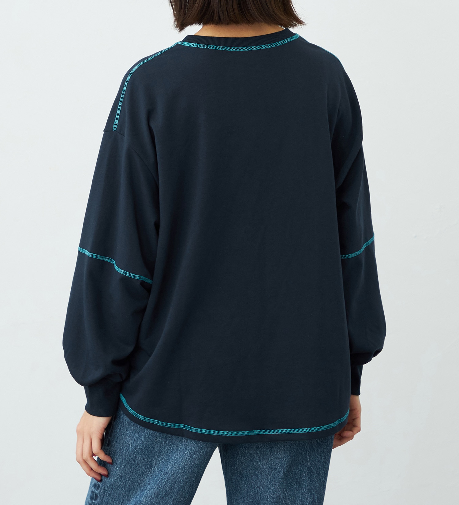 EDWIN(エドウイン)のラインステッチカットソー【アウトレット店舗・WEB限定】|トップス/Tシャツ/カットソー/レディース|ネイビー