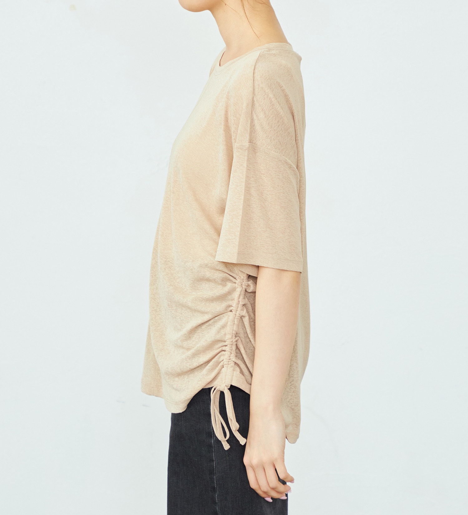 EDWIN(エドウイン)のサイドスピンドルTシャツ【アウトレット店舗・WEB限定】|トップス/Tシャツ/カットソー/レディース|ベージュ