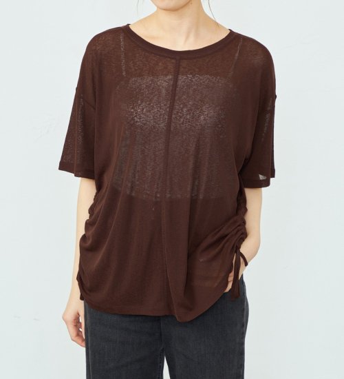 EDWIN(エドウイン)の【ポイントアップ対象】サイドスピンドルTシャツ【アウトレット店舗・WEB限定】|トップス/Tシャツ/カットソー/レディース|ブラウン