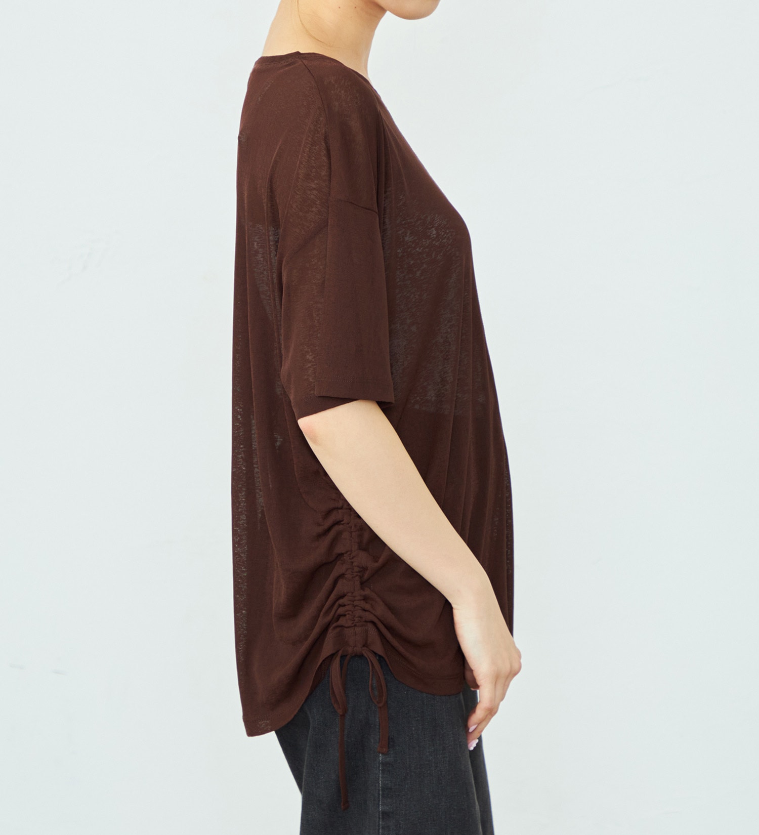 EDWIN(エドウイン)のサイドスピンドルTシャツ【アウトレット店舗・WEB限定】|トップス/Tシャツ/カットソー/レディース|ブラウン