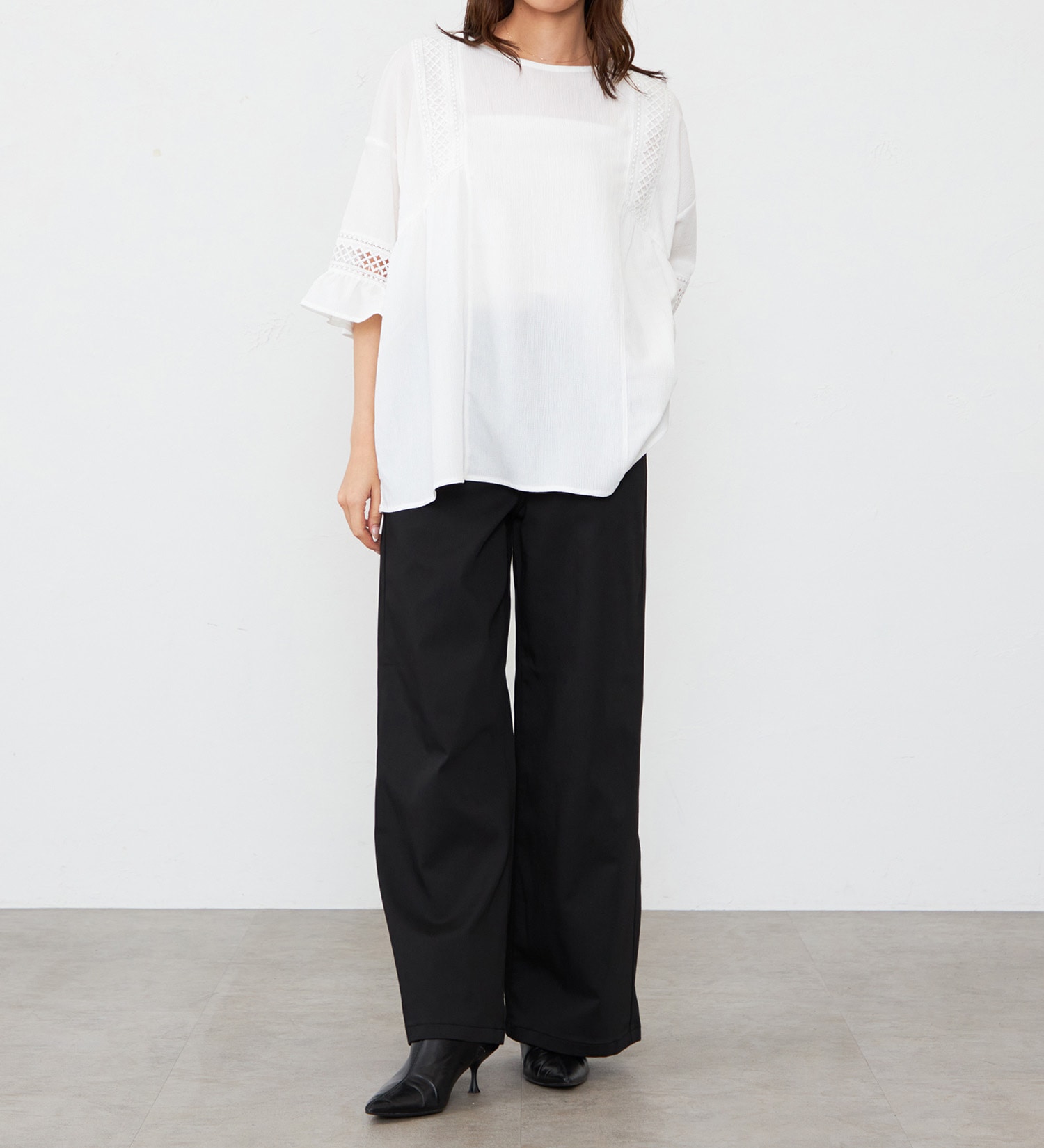 EDWIN(エドウイン)のレースプルオーバー【アウトレット店舗・WEB限定】|トップス/シャツ/ブラウス/レディース|ホワイト