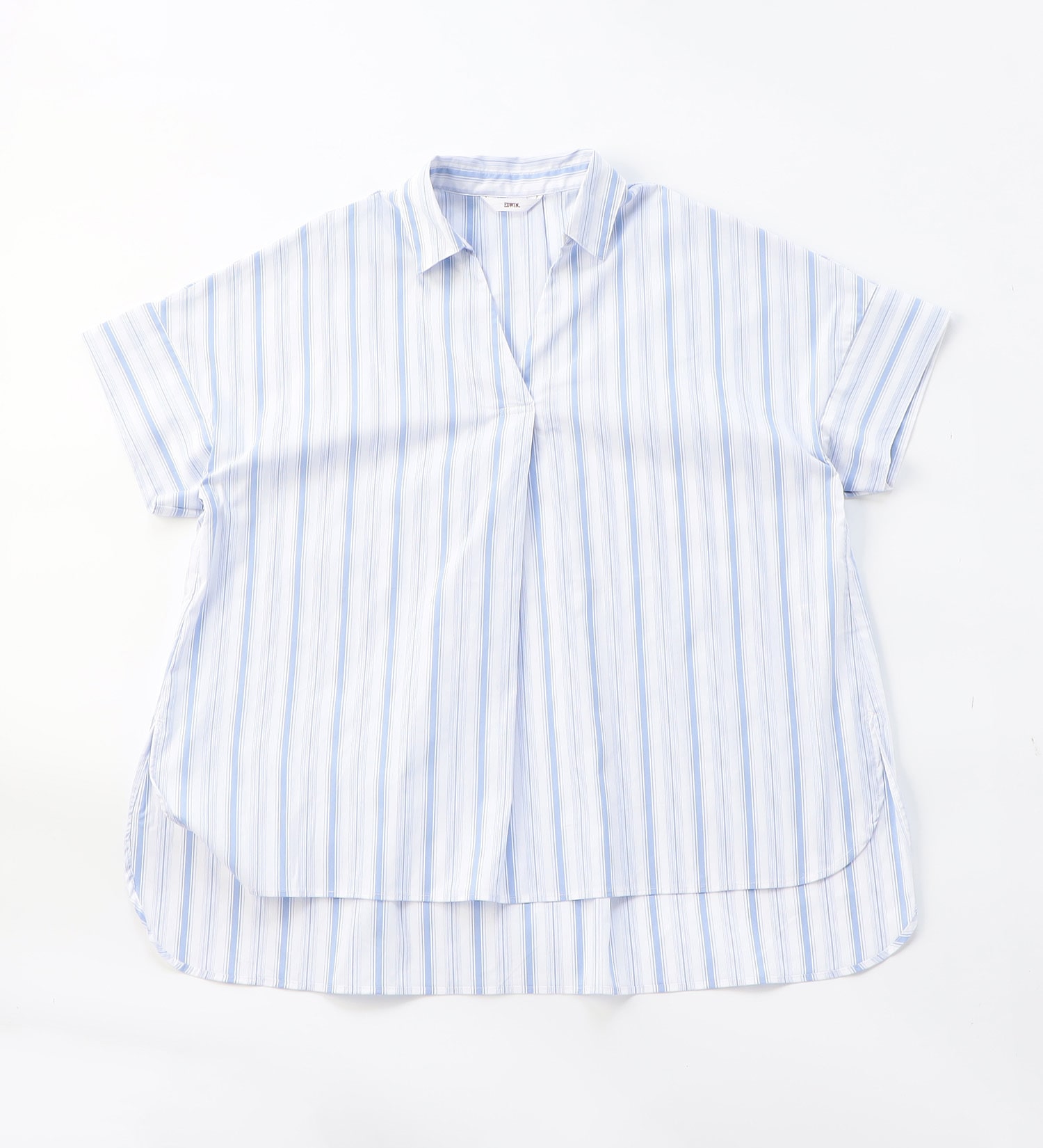 EDWIN(エドウイン)の【BLACKFRIDAY】EDWIN スキッパーブラウス 半袖【アウトレット店舗・WEB限定】|トップス/シャツ/ブラウス/レディース|ブルー系その他