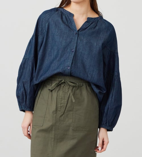 デニムボヘミアンシャツ【アウトレット店舗・WEB限定商品】