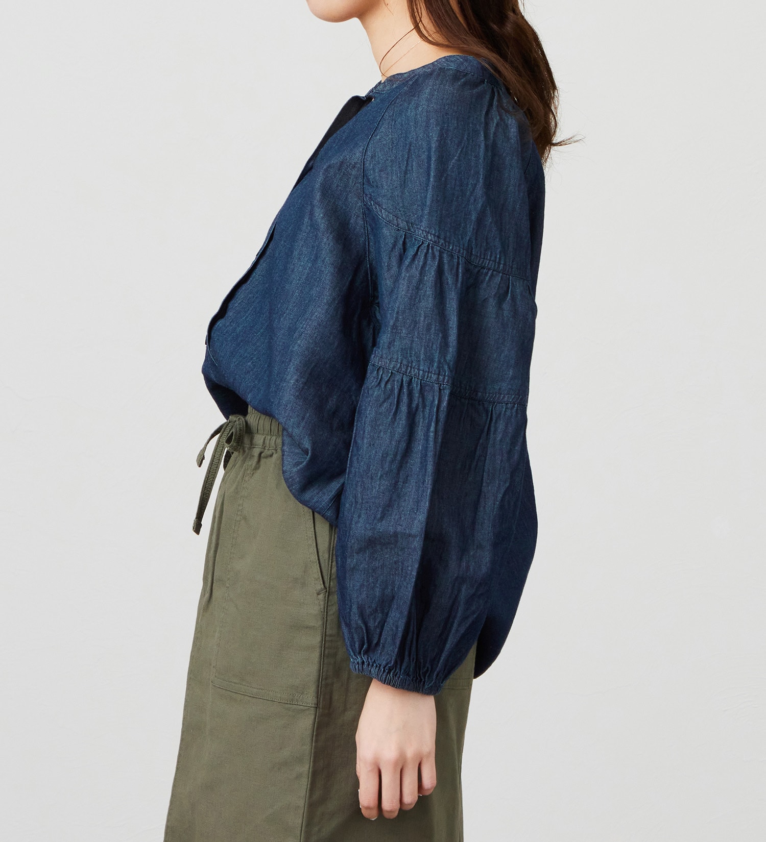 EDWIN(エドウイン)のデニムボヘミアンシャツ【アウトレット店舗・WEB限定商品】|トップス/シャツ/ブラウス/レディース|インディゴブルー