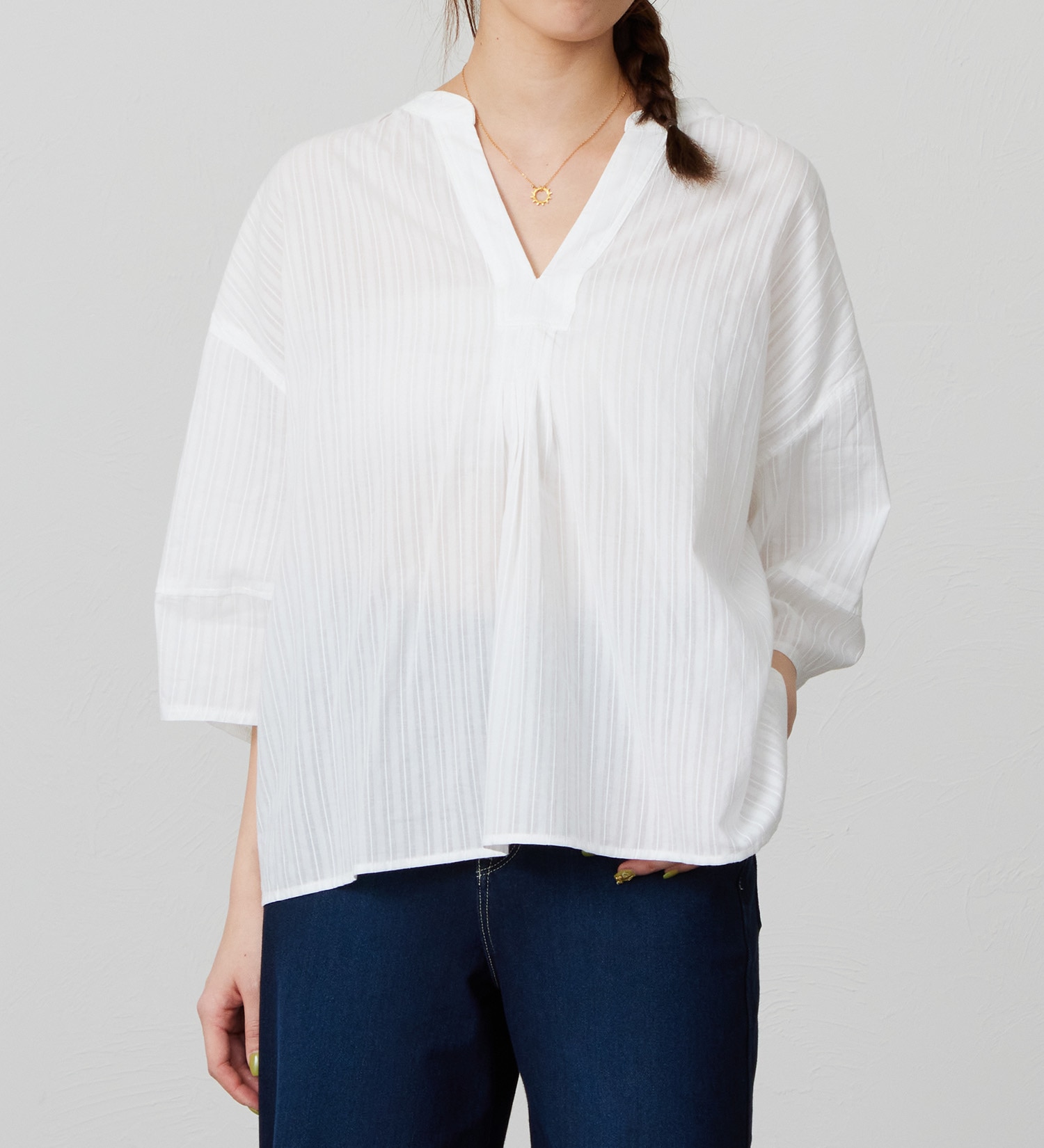 EDWIN(エドウイン)のシアースキッパーシャツ【アウトレット店舗・WEB限定商品】|トップス/シャツ/ブラウス/レディース|ホワイト