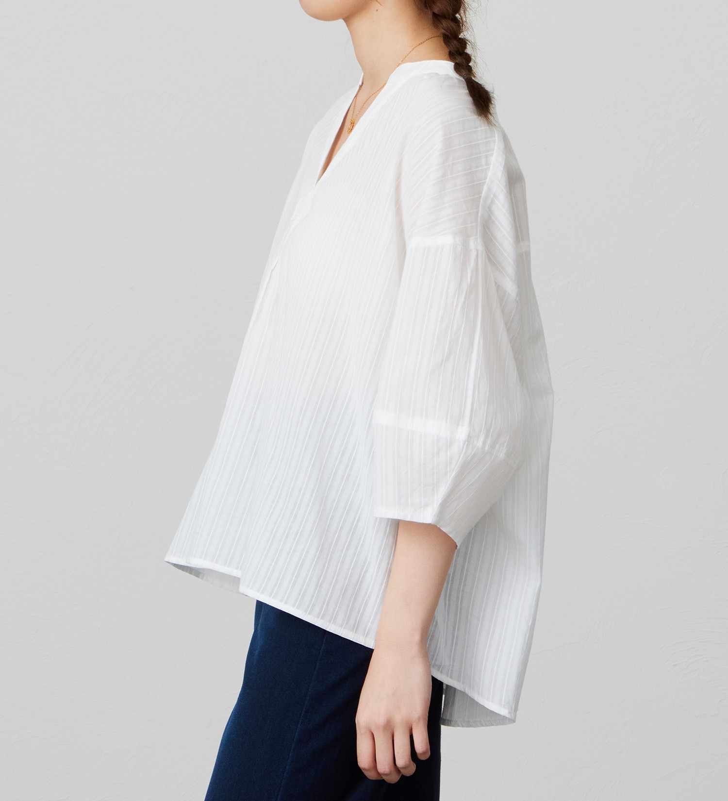 EDWIN(エドウイン)のシアースキッパーシャツ【アウトレット店舗・WEB限定商品】|トップス/シャツ/ブラウス/レディース|ホワイト