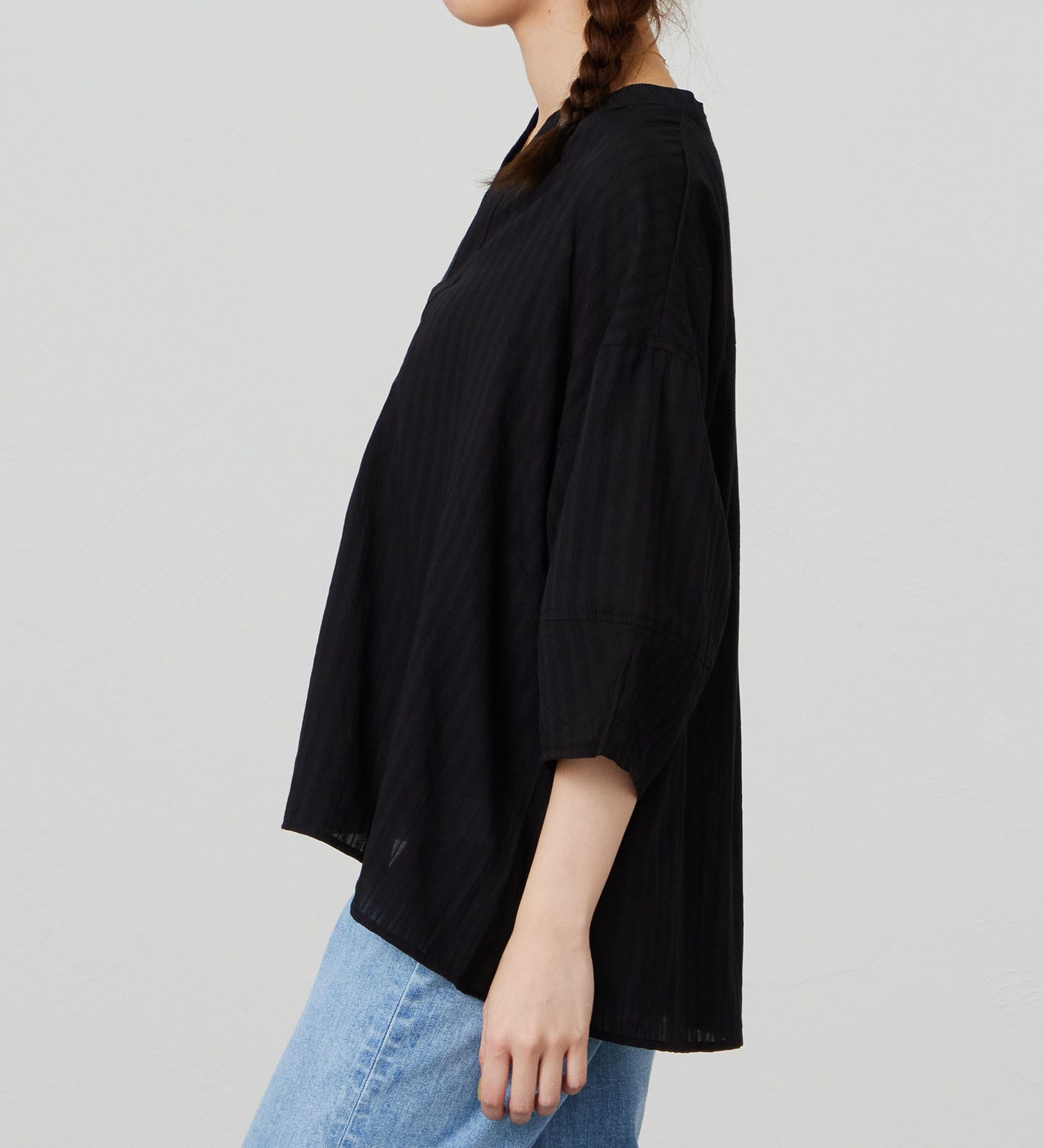 EDWIN(エドウイン)のシアースキッパーシャツ【アウトレット店舗・WEB限定商品】|トップス/シャツ/ブラウス/レディース|ブラック