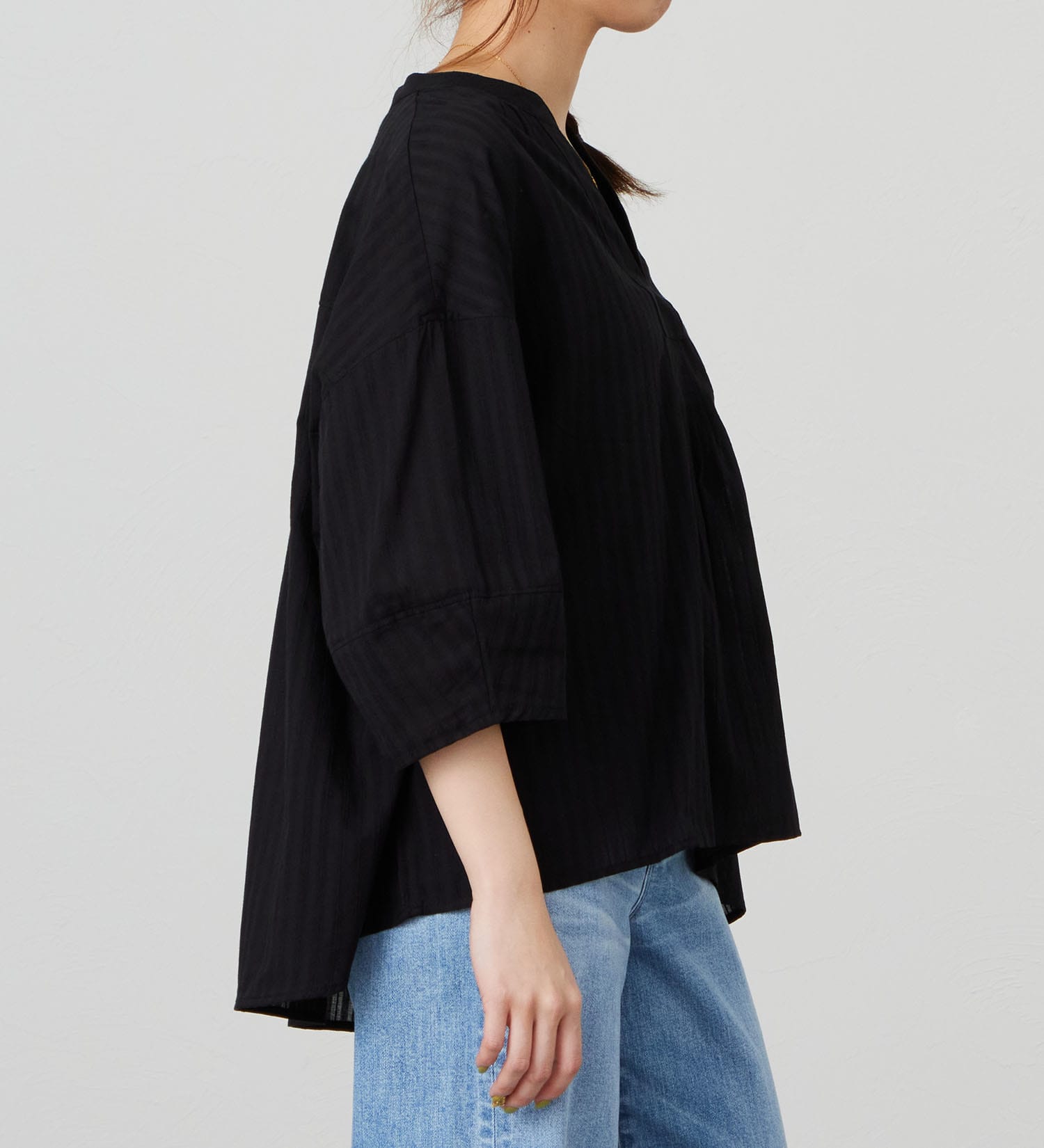 EDWIN(エドウイン)のシアースキッパーシャツ【アウトレット店舗・WEB限定商品】|トップス/シャツ/ブラウス/レディース|ブラック