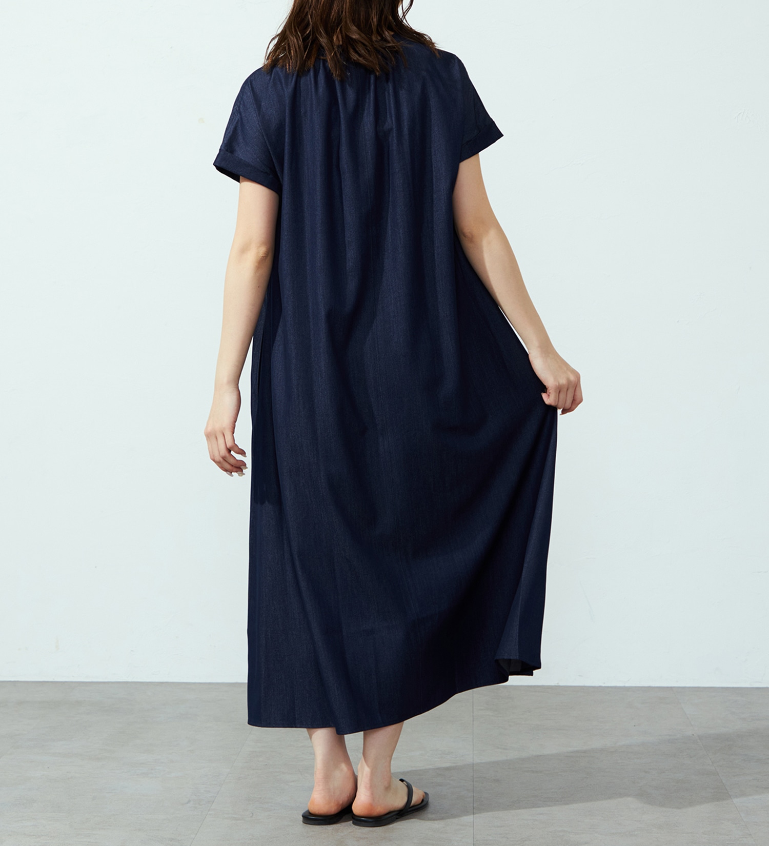 EDWIN(エドウイン)の【ポイントアップ対象】Vネックワンピース【アウトレット店舗・WEB限定】|ワンピース/ワンピース/レディース|ブルー