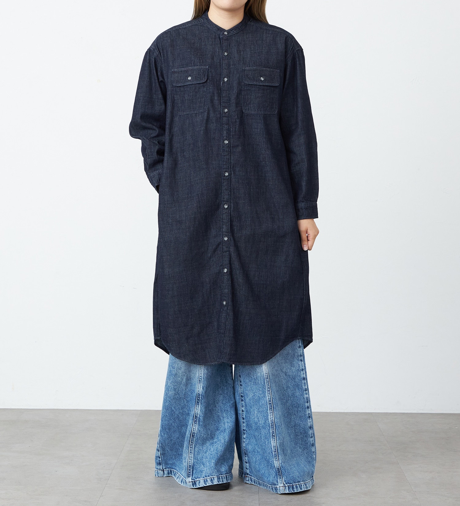 EDWIN(エドウイン)のベーシックデニムワンピース【アウトレット店舗・WEB限定】|ワンピース/シャツワンピース/レディース|インディゴブルー
