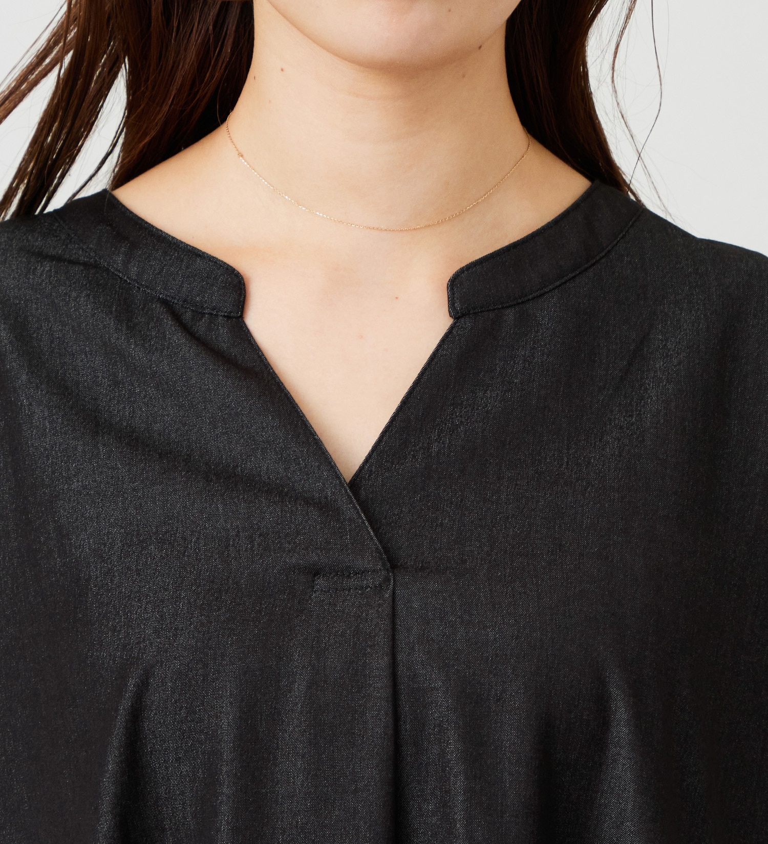 EDWIN(エドウイン)のVネックワンピース【アウトレット店舗・WEB限定商品】|ワンピース/ワンピース/レディース|ブラック