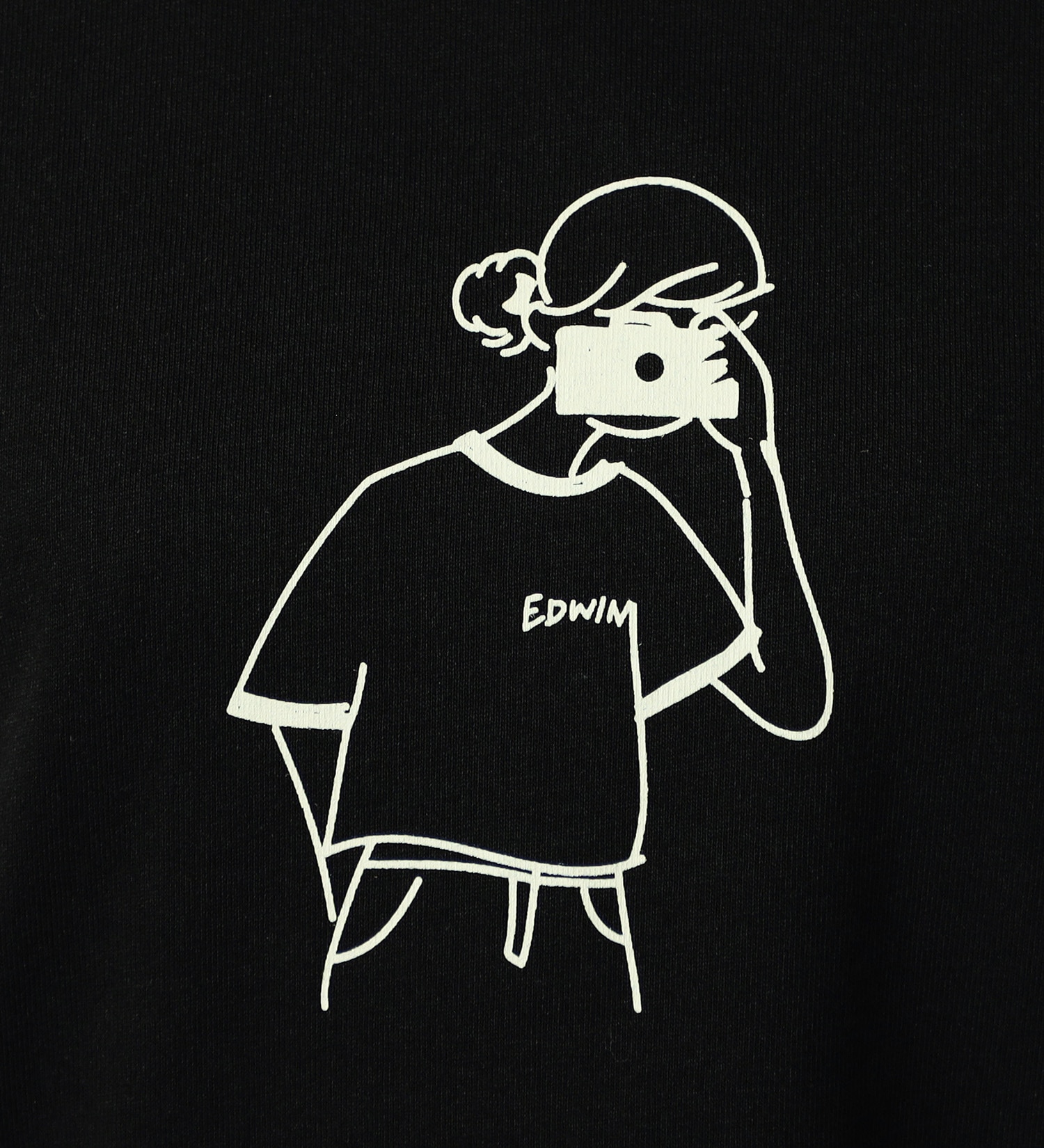 EDWIN(エドウイン)のイラストプリントTシャツ【アウトレット店舗・WEB限定】|トップス/Tシャツ/カットソー/レディース|ブラック