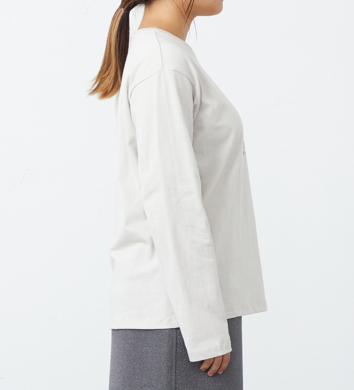 EDWIN(エドウイン)のプリントロングTシャツ【アウトレット店舗・WEB限定】|トップス/Tシャツ/カットソー/レディース|クリーム