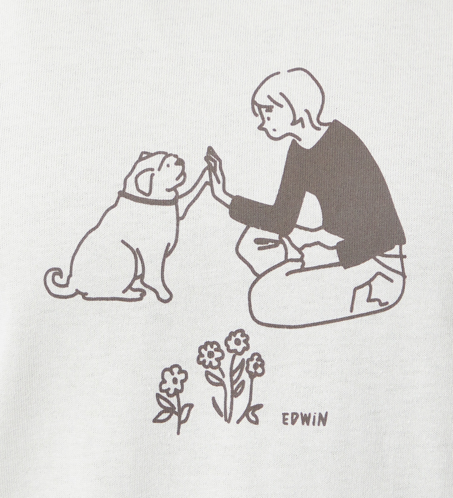 EDWIN(エドウイン)のプリントロングTシャツ【アウトレット店舗・WEB限定】|トップス/Tシャツ/カットソー/レディース|クリーム