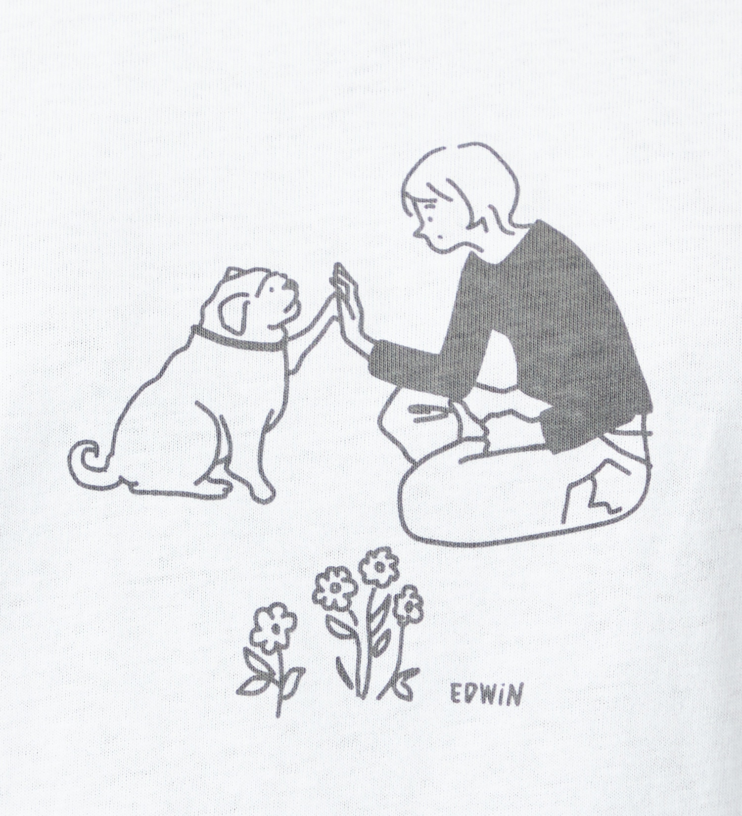EDWIN(エドウイン)のプリントロングTシャツ【アウトレット店舗・WEB限定】|トップス/Tシャツ/カットソー/レディース|ホワイト