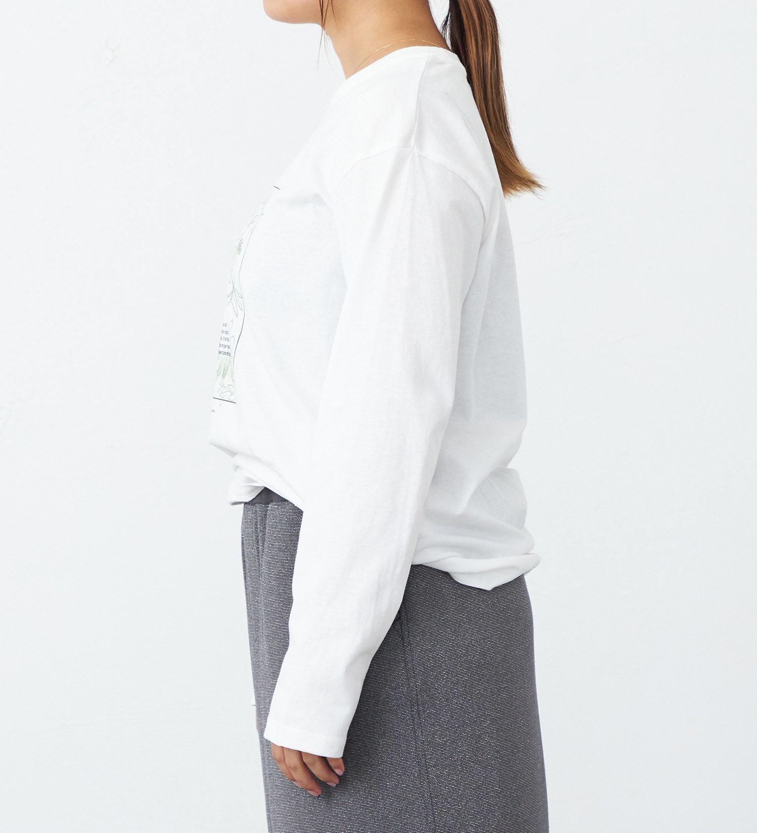 EDWIN(エドウイン)のプリントロングTシャツ【アウトレット店舗・WEB限定】|トップス/Tシャツ/カットソー/レディース|ホワイト2