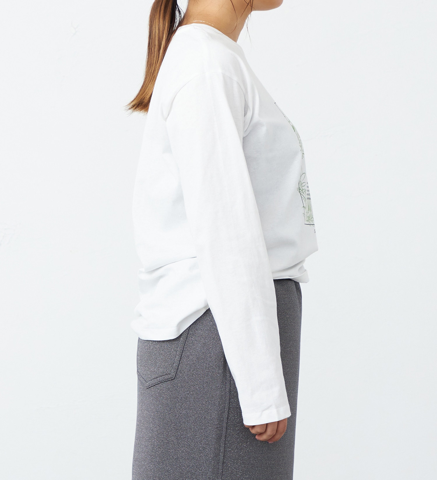 EDWIN(エドウイン)のプリントロングTシャツ【アウトレット店舗・WEB限定】|トップス/Tシャツ/カットソー/レディース|ホワイト2