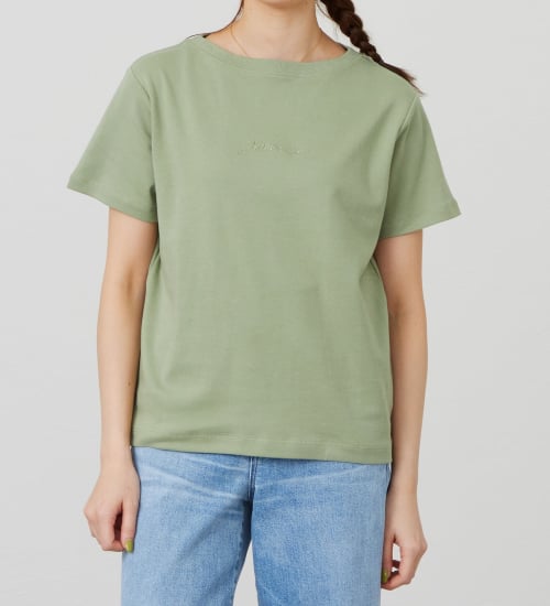 スムース 5分袖ボートネックTシャツ【アウトレット店舗・WEB限定商品】