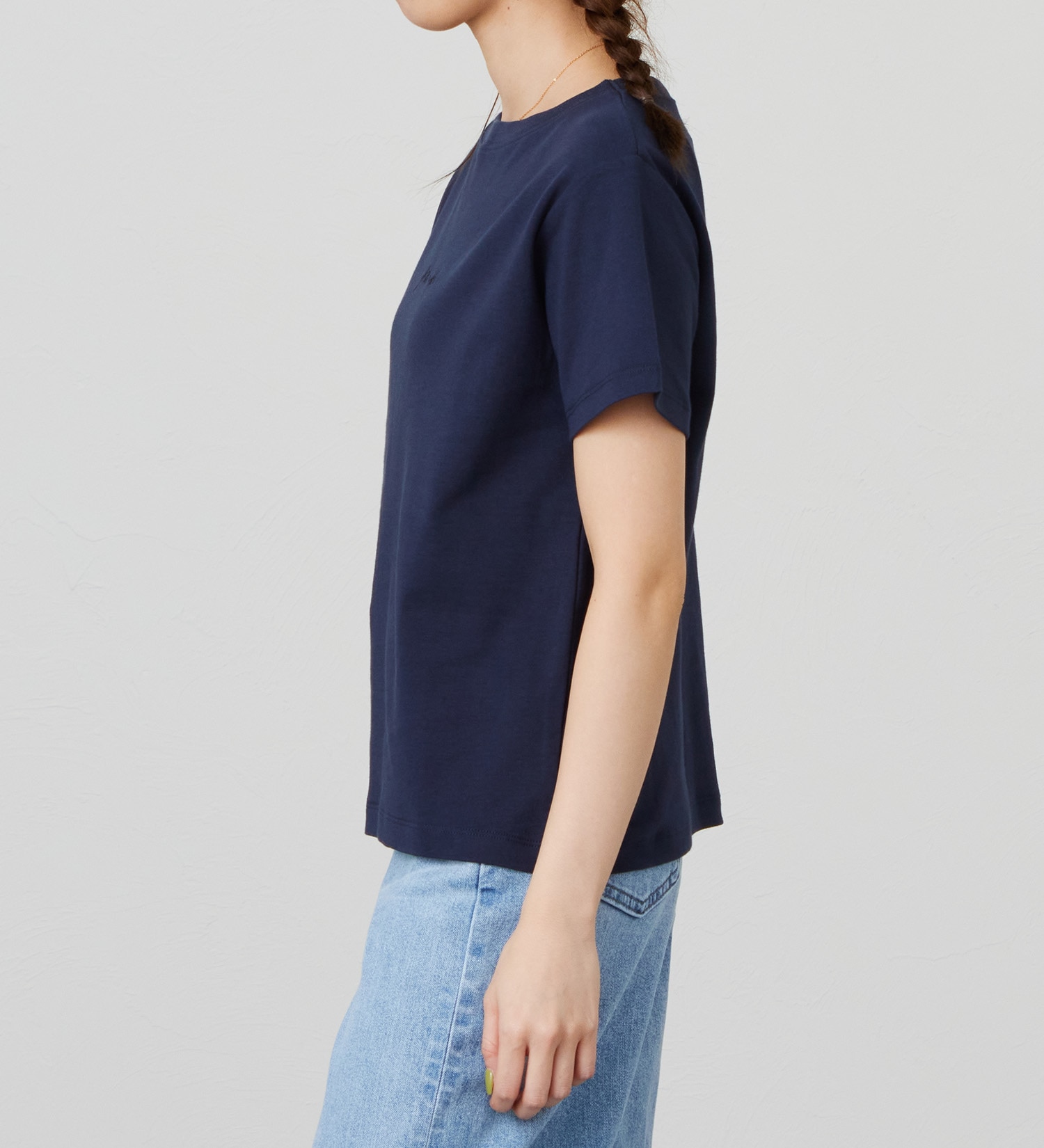 EDWIN(エドウイン)のスムース 5分袖ボートネックTシャツ【アウトレット店舗・WEB限定商品】|トップス/Tシャツ/カットソー/レディース|ネイビー