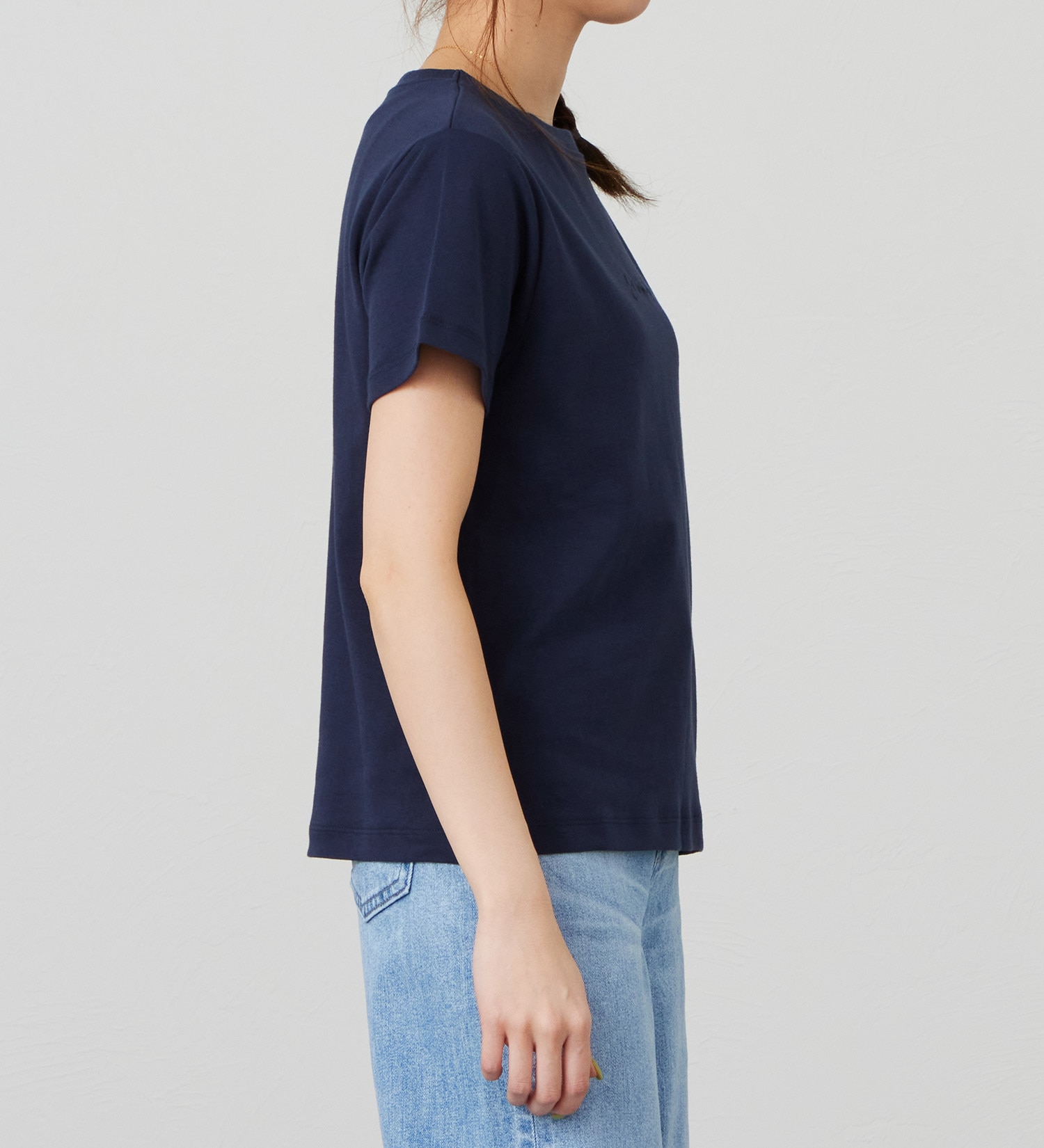 EDWIN(エドウイン)のスムース 5分袖ボートネックTシャツ【アウトレット店舗・WEB限定商品】|トップス/Tシャツ/カットソー/レディース|ネイビー