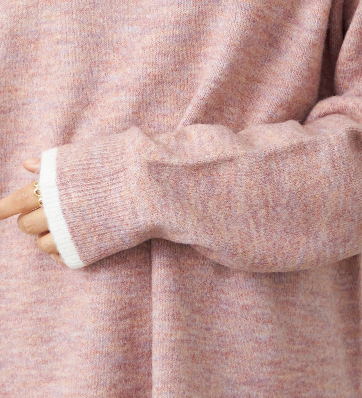 EDWIN(エドウイン)の【売り尽くしSALE】タートルモヘアニット フェイクレイヤード【アウトレット店舗・WEB限定商品】|トップス/ニット/セーター/レディース|ピンク