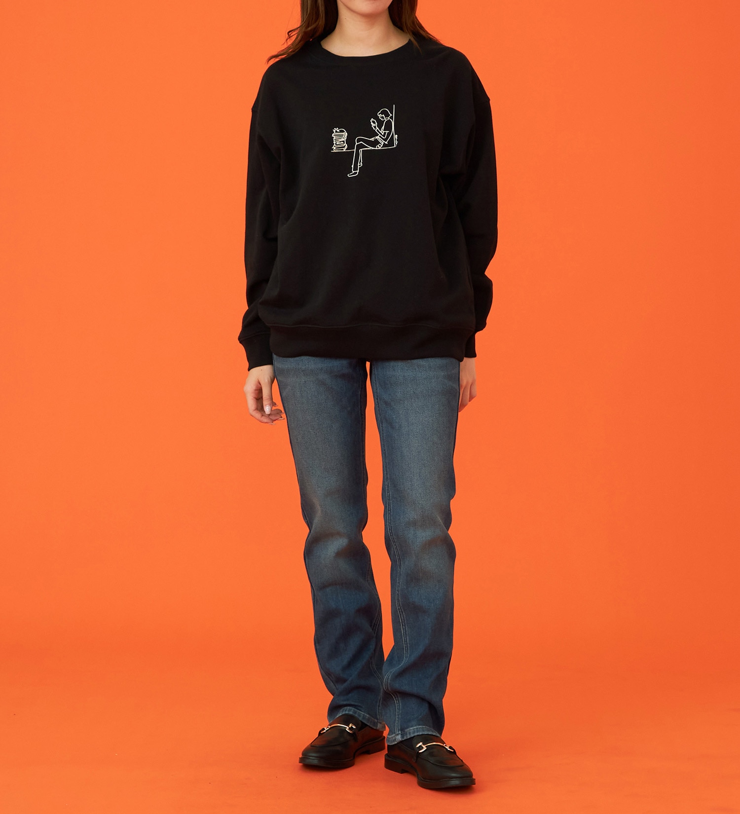 EDWIN(エドウイン)のハンドライティングスウェット【アウトレット店舗・WEB限定】|トップス/スウェット/レディース|ブラック