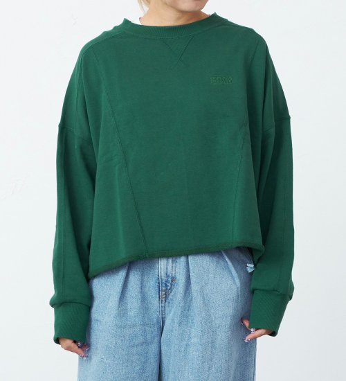 EDWIN(エドウイン)の切り替えスウェット【アウトレット店舗・WEB限定】|トップス/スウェット/レディース|グリーン