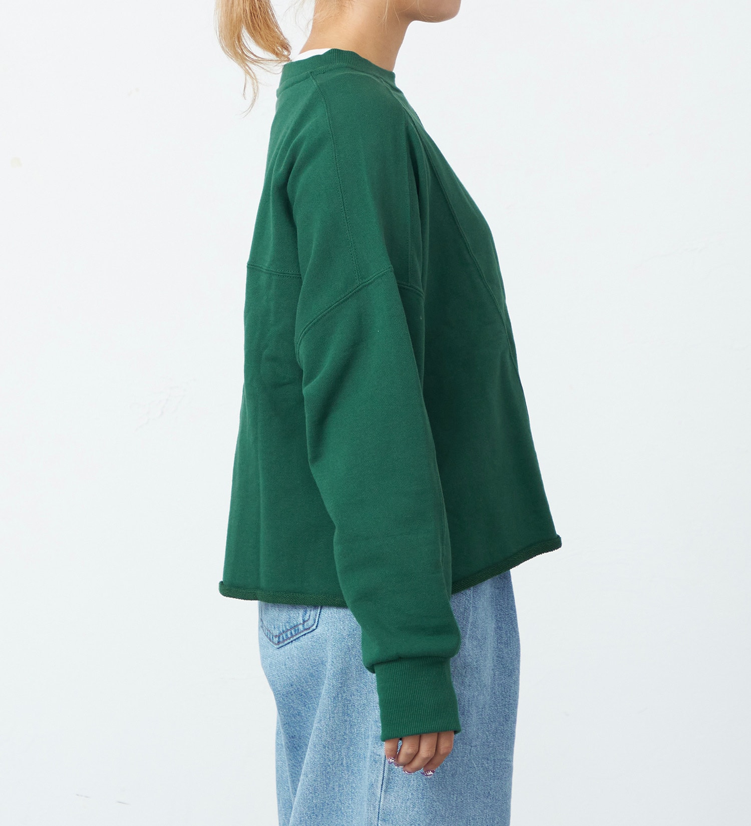 EDWIN(エドウイン)の切り替えスウェット【アウトレット店舗・WEB限定】|トップス/スウェット/レディース|グリーン