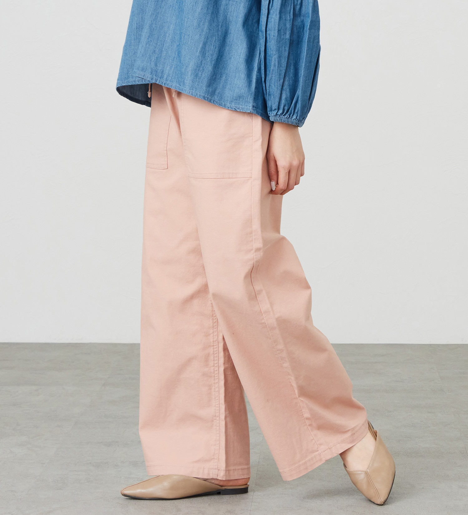 EDWIN(エドウイン)のイージーベイカーワイドパンツ【アウトレット店舗・WEB限定商品】|パンツ/デニム / ジーンズパンツ/レディース|サーモンピンク
