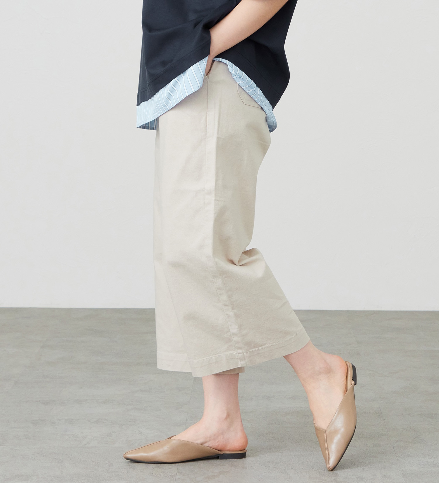 EDWIN(エドウイン)のイージークロップドパンツ【アウトレット店舗・WEB限定商品】|パンツ/デニム / ジーンズパンツ/レディース|サンドベージュ