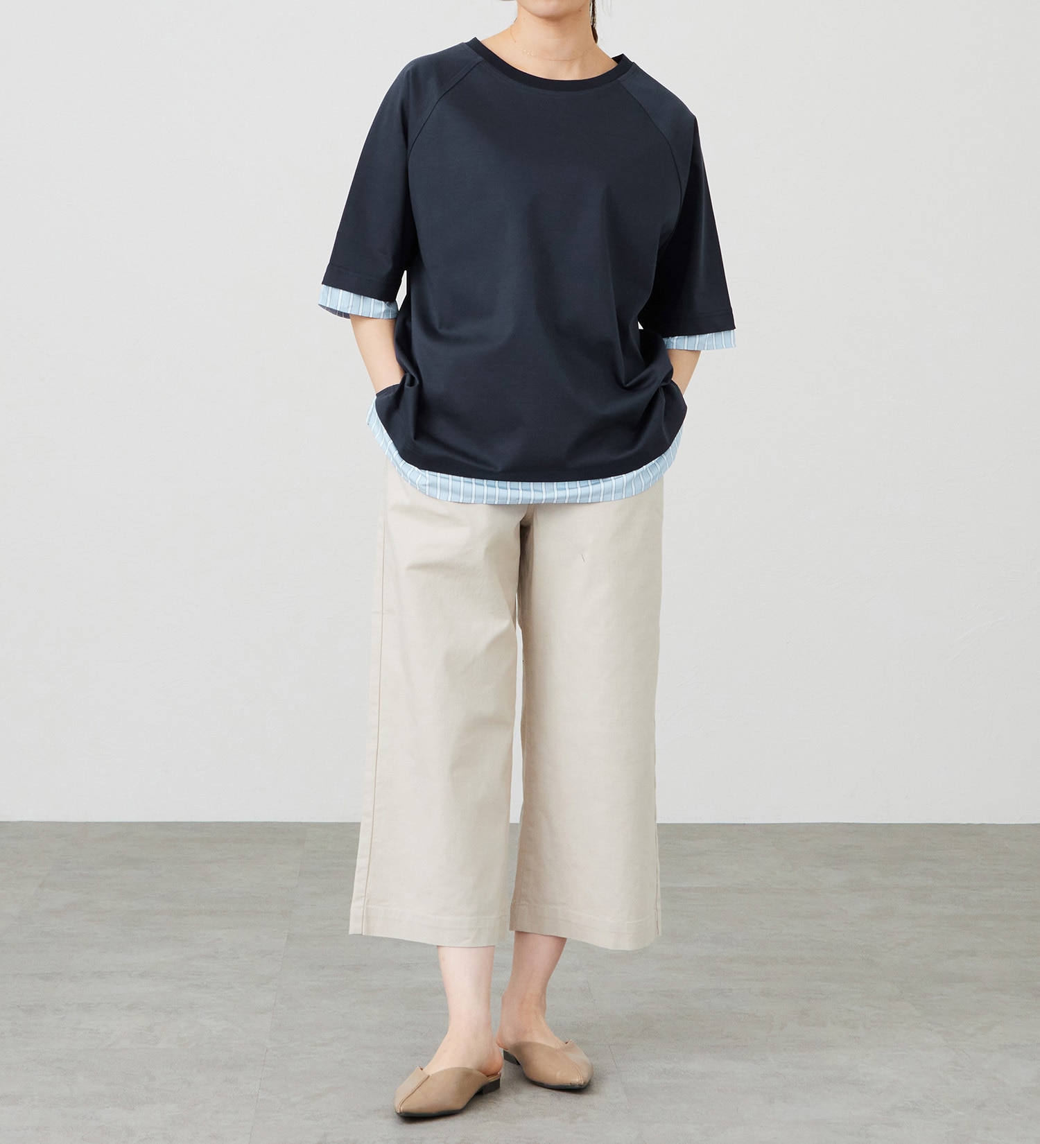 EDWIN(エドウイン)のイージークロップドパンツ【アウトレット店舗・WEB限定商品】|パンツ/デニム / ジーンズパンツ/レディース|サンドベージュ