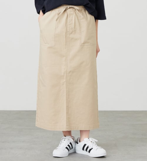 EDWIN(エドウイン)のイージーボックススカート【アウトレット店舗・WEB限定商品】|パンツ/デニム / ジーンズパンツ/レディース|ベージュ