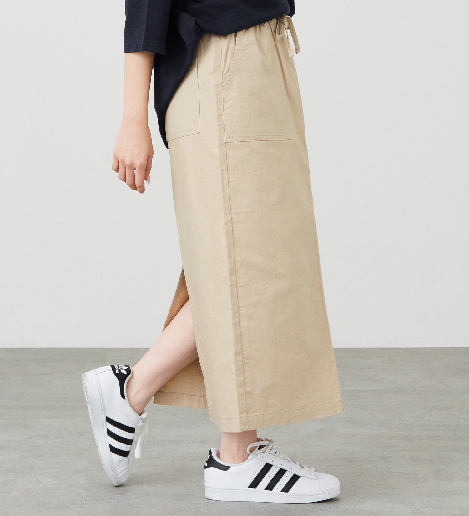 EDWIN(エドウイン)のイージーボックススカート【アウトレット店舗・WEB限定商品】|パンツ/デニム / ジーンズパンツ/レディース|ベージュ