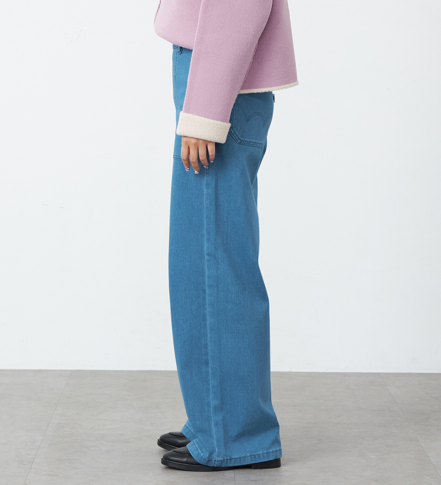EDWIN(エドウイン)のイージーベーカーワイドデニムパンツ【アウトレット店舗・WEB限定】|パンツ/デニム / ジーンズパンツ/レディース|淡色ブルー