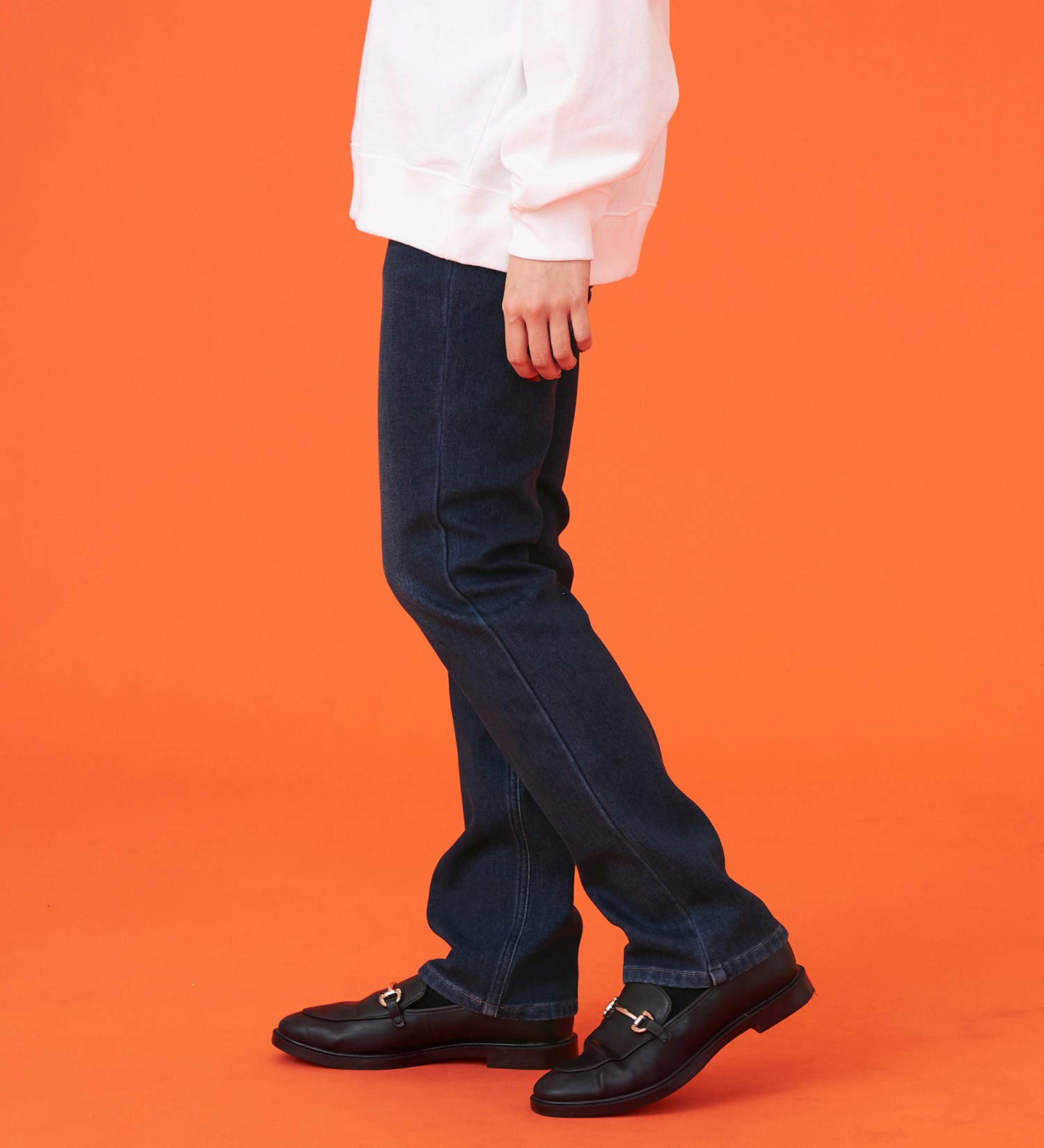 EDWIN(エドウイン)の【暖】BODY FIRE ストレートデニムパンツ【アウトレット店舗・WEB限定】|パンツ/デニム / ジーンズパンツ/レディース|濃色ブルー