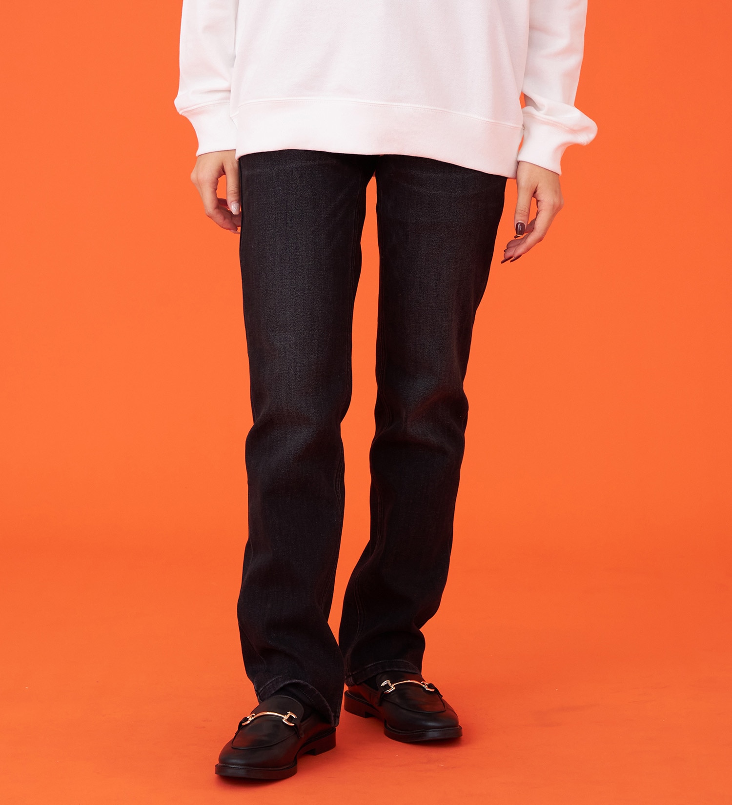 EDWIN(エドウイン)の【暖】BODY FIRE ストレートデニムパンツ【アウトレット店舗・WEB限定】|パンツ/デニム / ジーンズパンツ/レディース|ブラックデニム