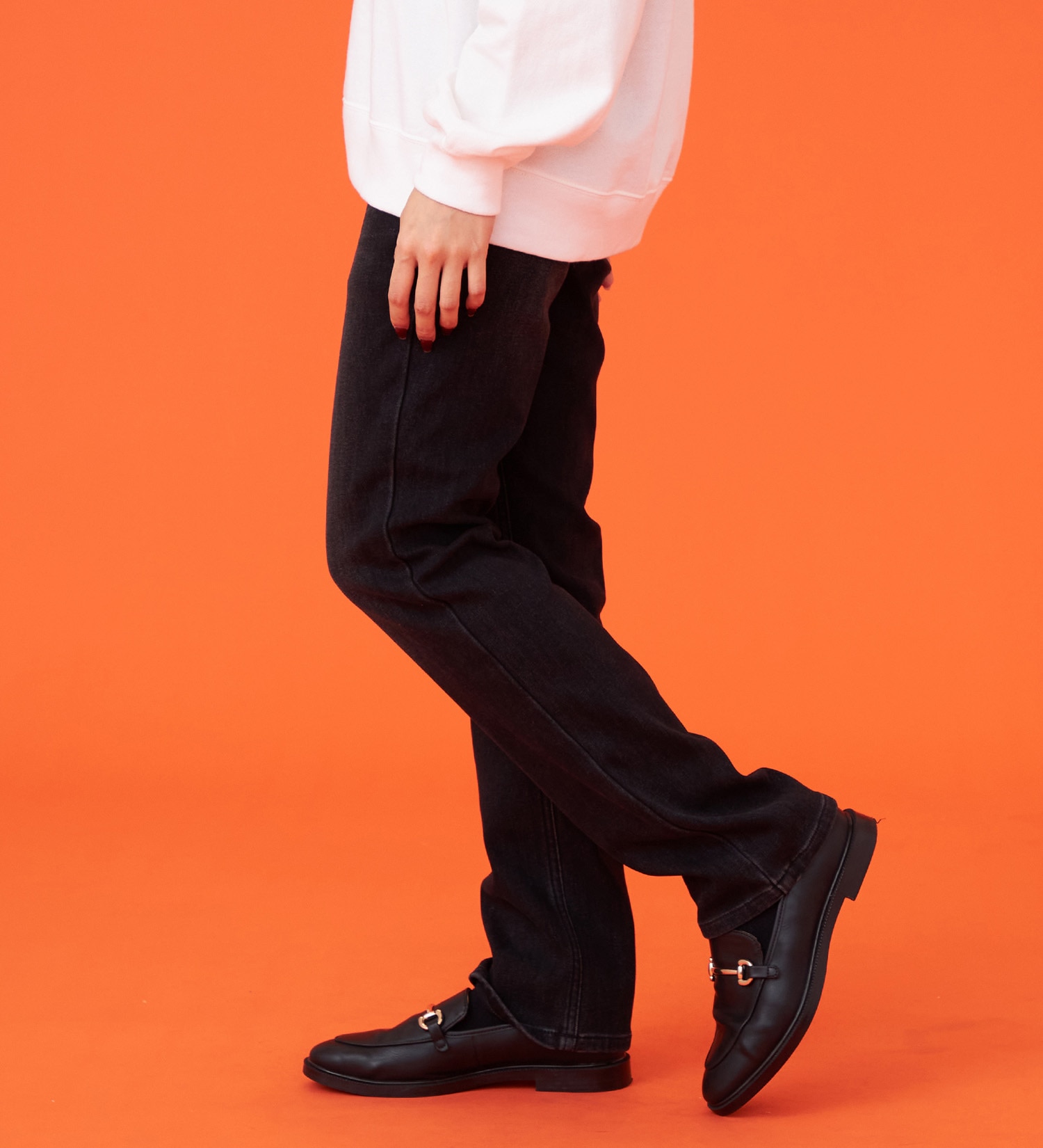 EDWIN(エドウイン)の【暖】BODY FIRE ストレートデニムパンツ【アウトレット店舗・WEB限定】|パンツ/デニム / ジーンズパンツ/レディース|ブラックデニム