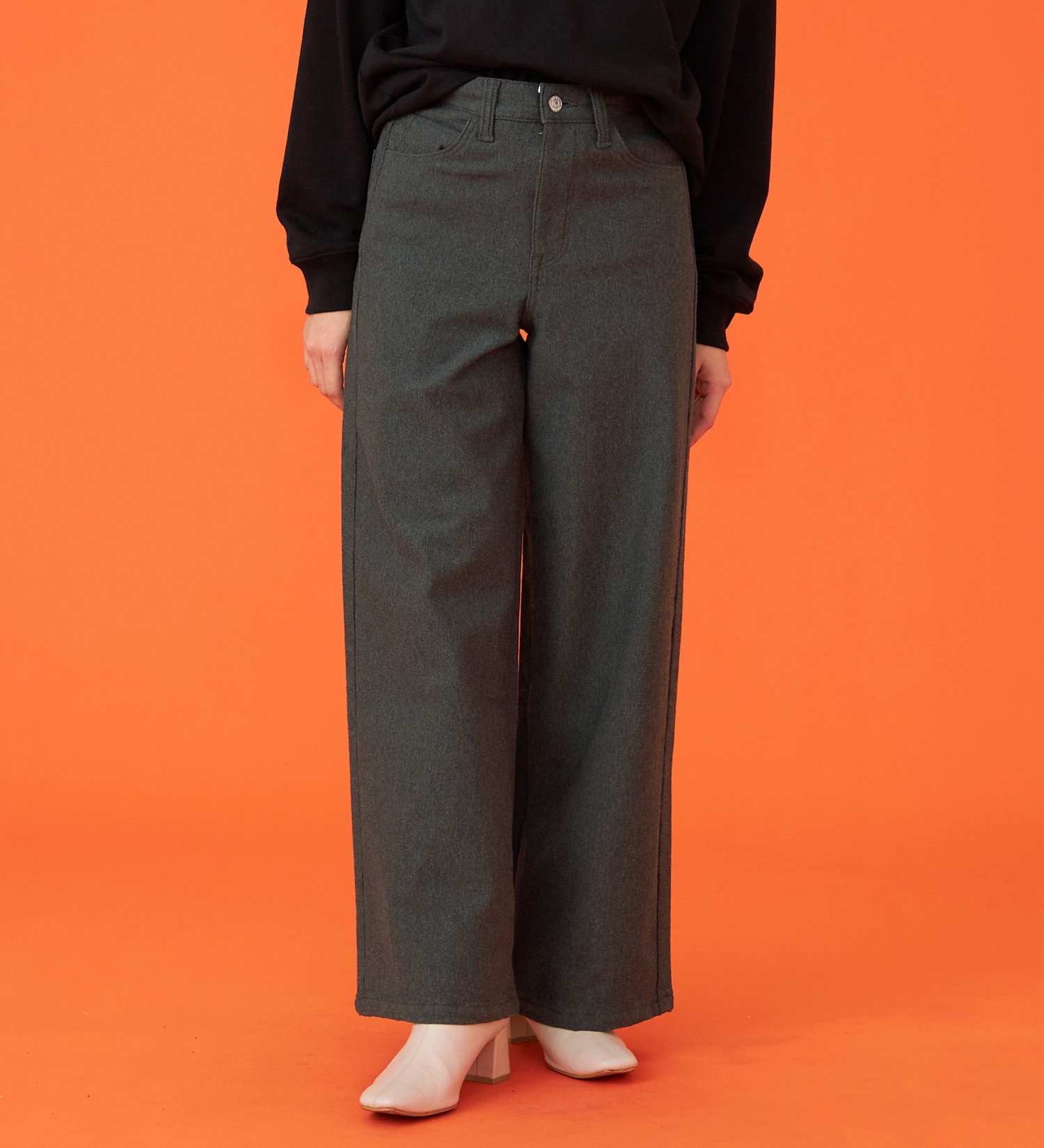 EDWIN(エドウイン)の【暖】BODY FIRE ワイドデニムパンツ【アウトレット店舗・WEB限定】|パンツ/デニム / ジーンズパンツ/レディース|グレー