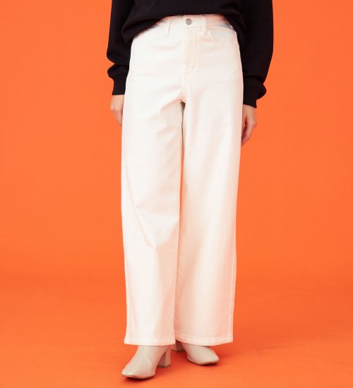 EDWIN(エドウイン)の【暖】BODY FIRE ワイドデニムパンツ【アウトレット店舗・WEB限定】|パンツ/デニム / ジーンズパンツ/レディース|ホワイト