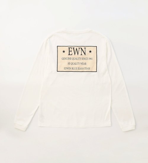 EDWIN(エドウイン)の【SALE】EDWIN バックプリントTシャツ 長袖【アウトレット店舗・WEB限定】|トップス/Tシャツ/カットソー/メンズ|ホワイト