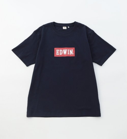 EDWIN(エドウイン)の【ポイントアップ対象】ボックスロゴプリントTシャツ 半袖【アウトレット店舗・WEB限定】|トップス/Tシャツ/カットソー/メンズ|ネイビー