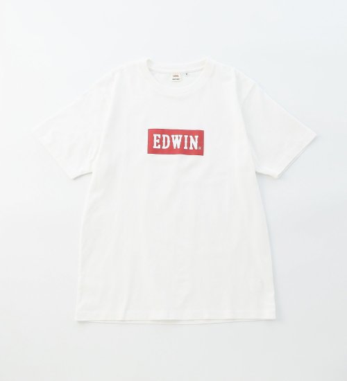 EDWIN(エドウイン)の【ポイントアップ対象】ボックスロゴプリントTシャツ 半袖【アウトレット店舗・WEB限定】|トップス/Tシャツ/カットソー/メンズ|ホワイト