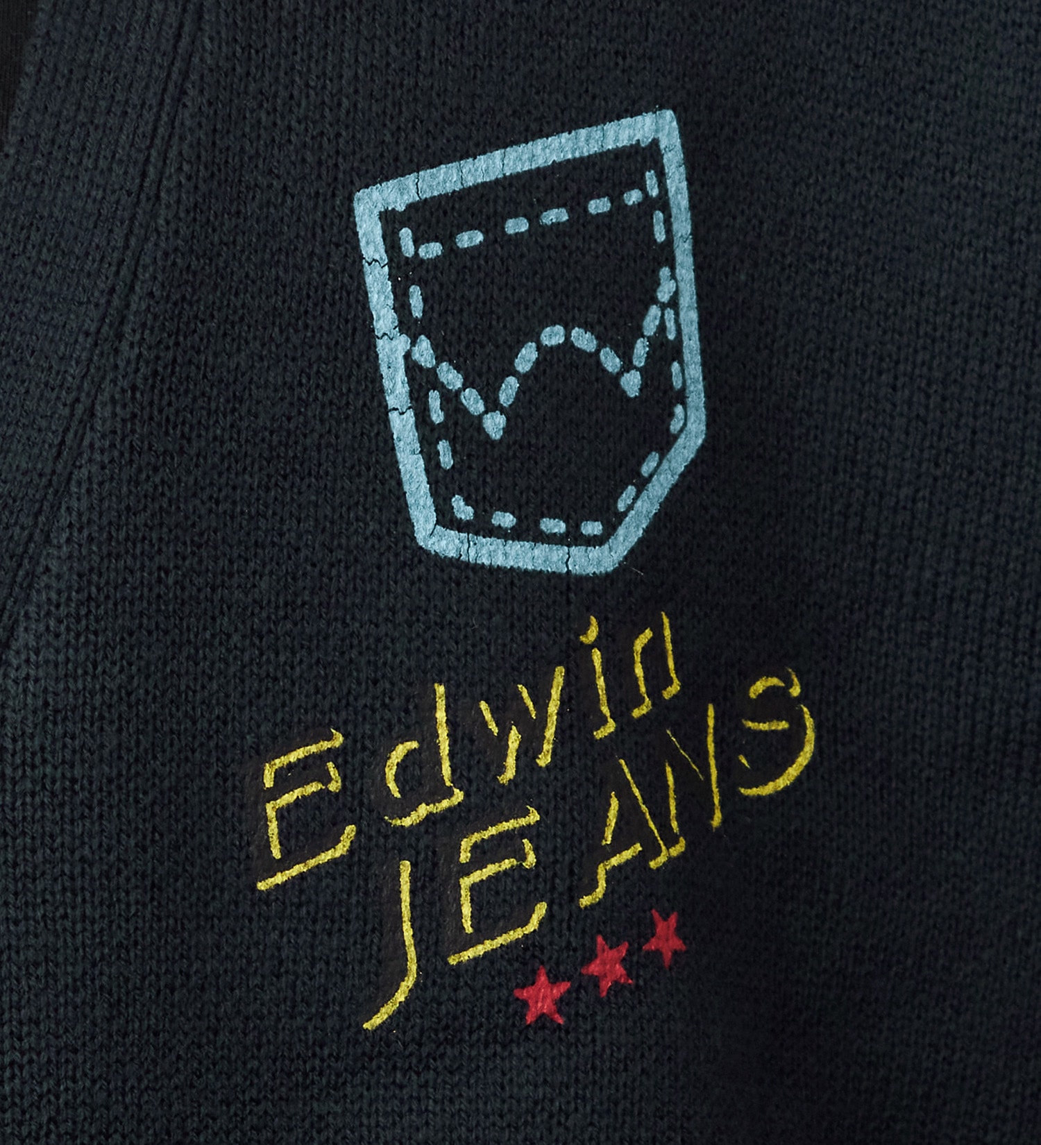 EDWIN(エドウイン)のプリントニットカーディガン【アウトレット店舗・WEB限定】|トップス/ニット/セーター/メンズ|ネイビー