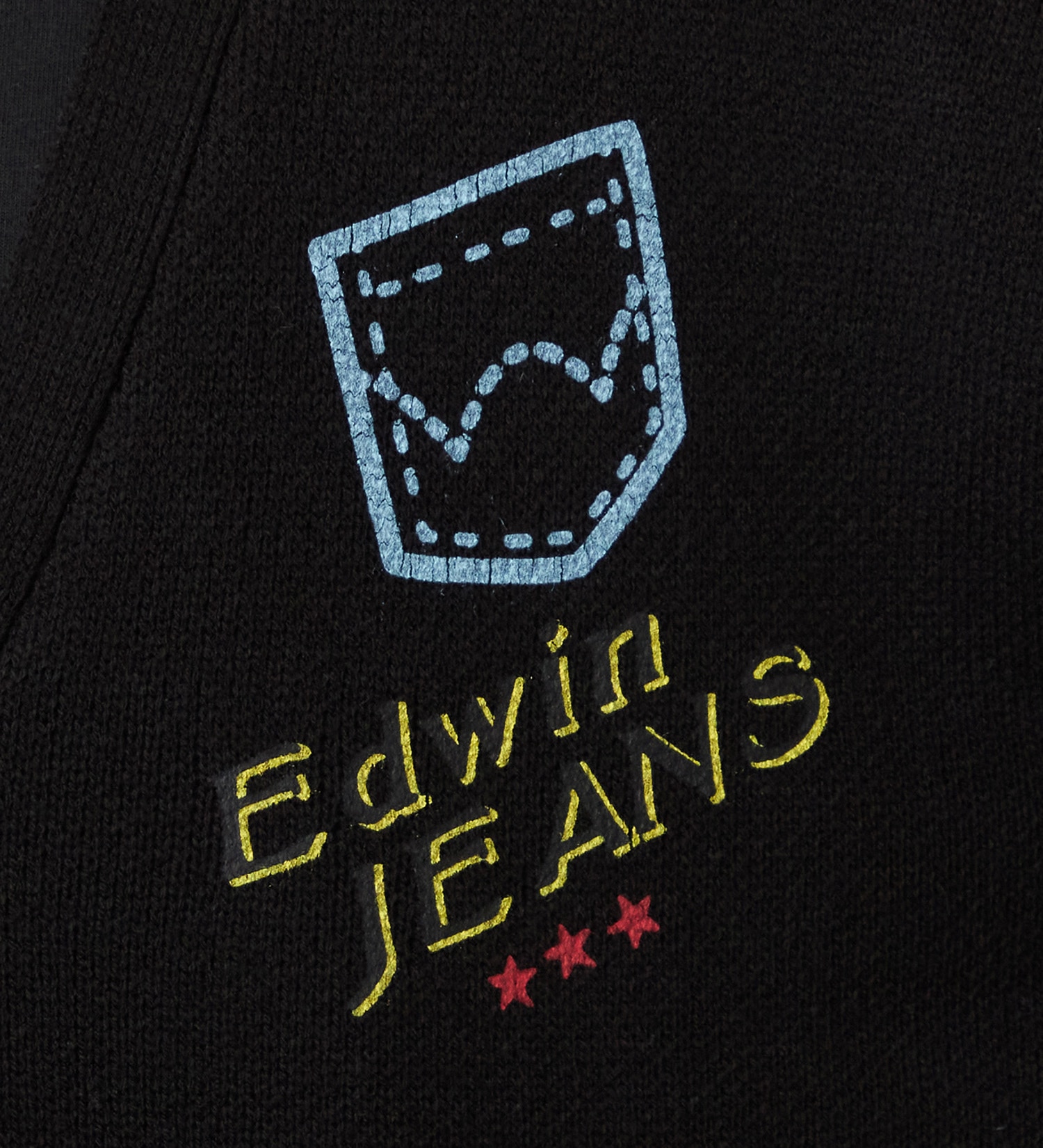 EDWIN(エドウイン)のプリントニットカーディガン【アウトレット店舗・WEB限定】|トップス/ニット/セーター/メンズ|ブラック