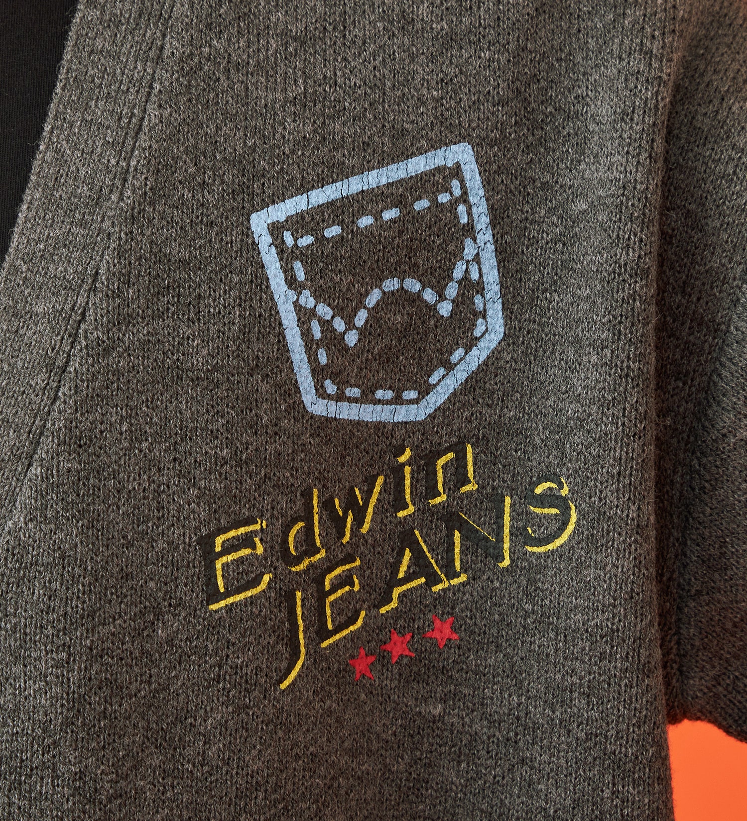 EDWIN(エドウイン)のプリントニットカーディガン【アウトレット店舗・WEB限定】|トップス/ニット/セーター/メンズ|グレー