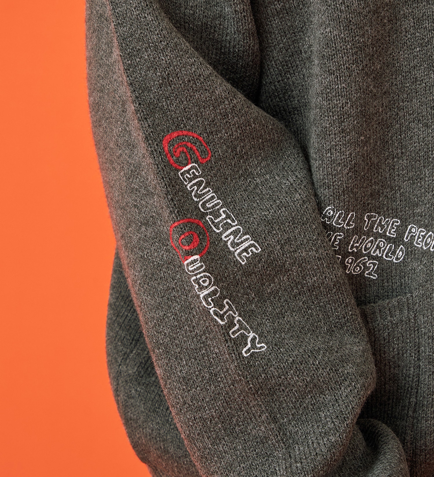 EDWIN(エドウイン)のプリントニットカーディガン【アウトレット店舗・WEB限定】|トップス/ニット/セーター/メンズ|グレー