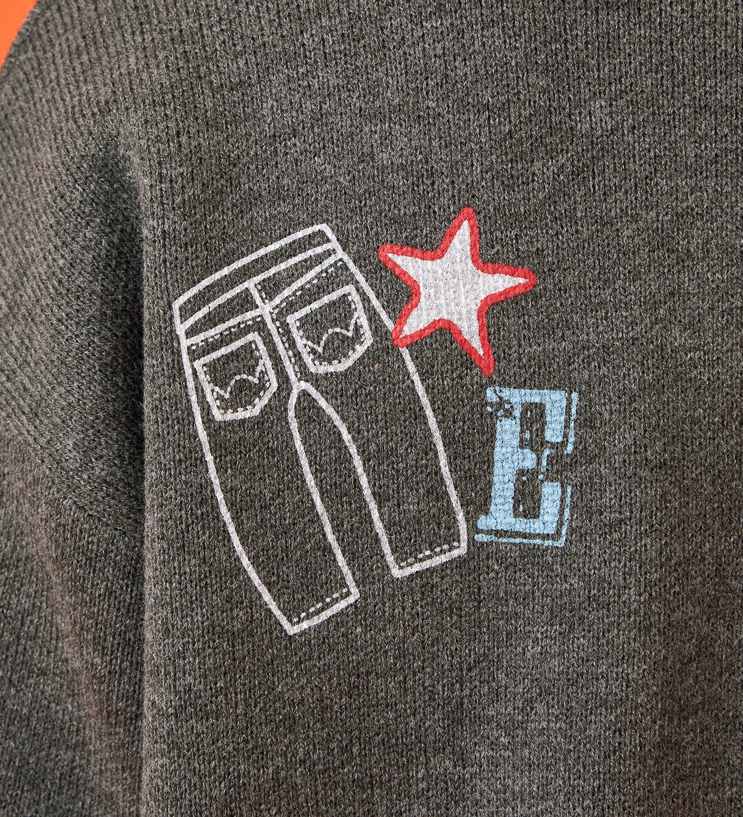 EDWIN(エドウイン)のプリントニットカーディガン【アウトレット店舗・WEB限定】|トップス/ニット/セーター/メンズ|グレー