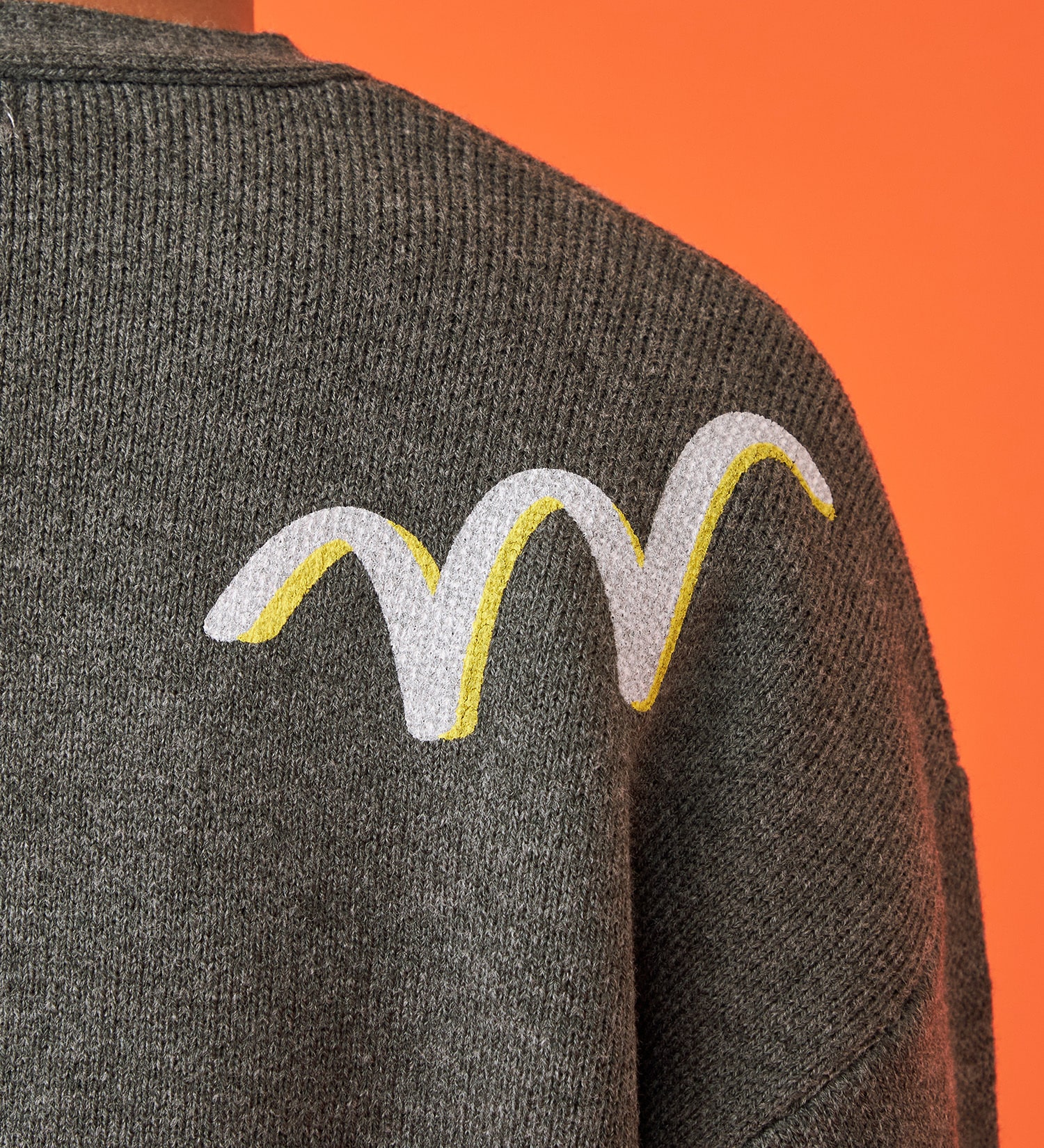 EDWIN(エドウイン)のプリントニットカーディガン【アウトレット店舗・WEB限定】|トップス/ニット/セーター/メンズ|グレー