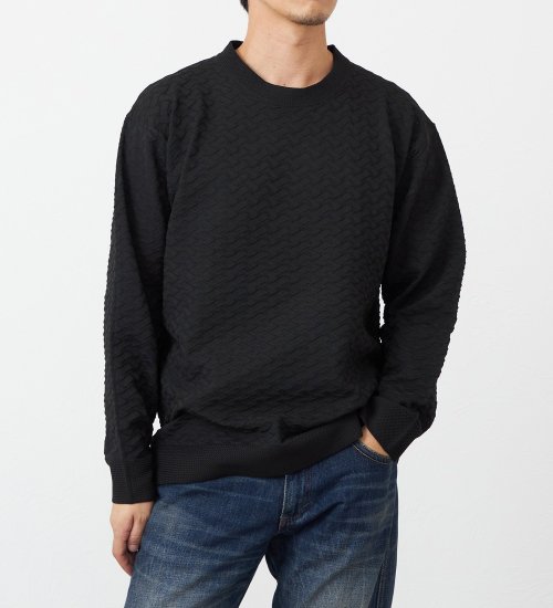 EDWIN(エドウイン)のニットクルーネック【アウトレット店舗・WEB限定】|トップス/ニット/セーター/メンズ|ブラック